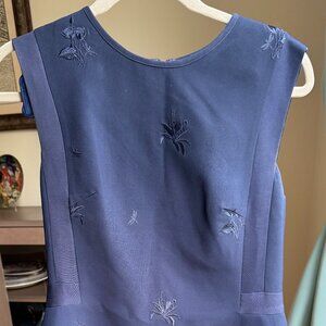 Ted Baker Working Title Saahrad Embroidered Deep Navy Dress - Size 8 U.S.